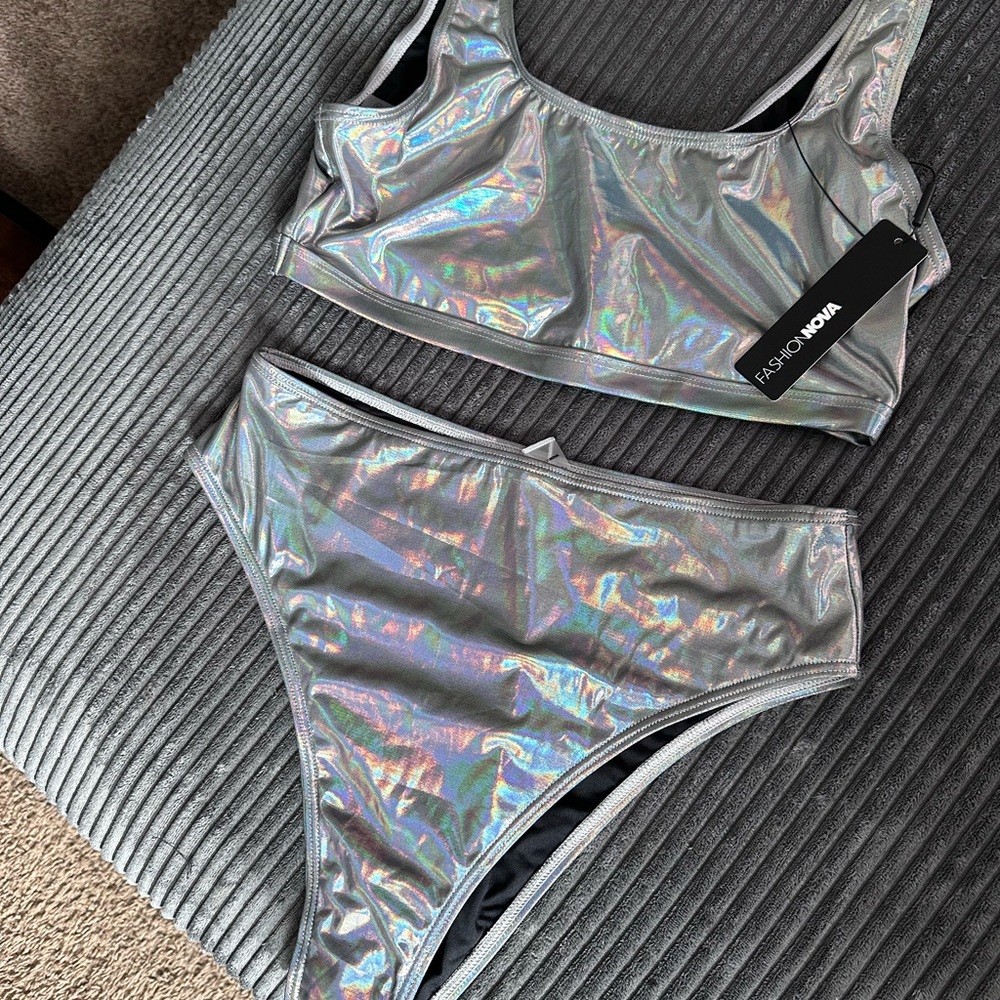 Fashion Nova Iridescent Bikini Set